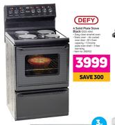 Defy 4 Solid Plate Stove Black DSS-494