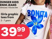 Girls Graphic Tees From (2-7 Years)-Each
