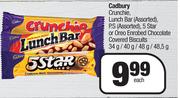 Cadbury Crunchie,Lunch Bar,P.S,5 Star Or Oreo Enrobed Chocolate Covered Boscuits-34g/40g/48g/48.5g E