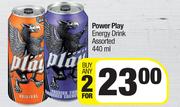 Power Play Energy Drink Assorted-For 2 x 440ml