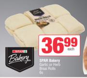Spar Bakery Garlic Or Herb Braai Rolls-6s