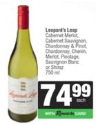 Leopard's Leap Cab Merlot,Cab Sauv,Chardonnay & Pino,Chenin,Merlot,Pino,Sauv Blanc Or Shiraz-750ml