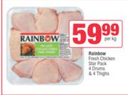 Rainbow Fresh Chicken Star Pack 4 Drums & 4 Thighs-Per Kg