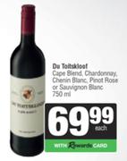 Du Toitskloof Cape Blend,Chardonnay,Chenin Blanc,Pinot Rose Or Sauv Blanc-750ml