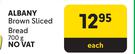 Albany Brown Sliced Bread-700g Each