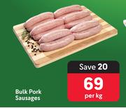 Bulk Pork Sausages-Per Kg