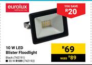 Eurolux 10W LED Blister Floodlight Black