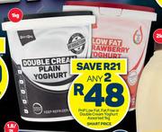 PnP Low Fat, Fat Free Or Double Cream Yoghurt Assorted-Any 2 x 1Kg