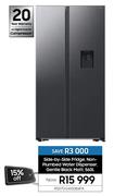 Samsung 560L Side By Side Fridge Non Plumbed Water Dispenser Gentle Black Matt RS57DG4100B4FA