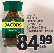 Jacobs Kronung Instant Coffee Jar 200g Or Doy Pack 230g (Selected Excl Decaf)-Each