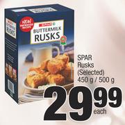 Spar Rusks (Selected)-450/500g Each