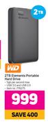 WD 2TB Elements Portable Hard Drive