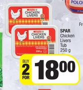 Spar Chicken Livers Tub-For 2 x 250g