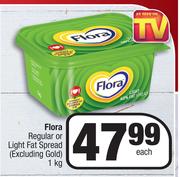 Flora Regular Or Regular Light Fat Spread (Excluding Gold)-1kg Each