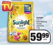 Sunlight 2 In 1 Hand Washing Powder (Assorted)-3kg Each