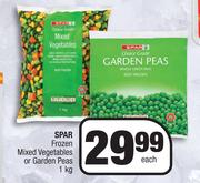2Spar Frozen Mixed Vegetables Or Garden Peas-1kg Each