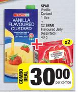 Spar Vanilla Custard 1L + X2 Spar Flavoured Jelly (Assorted) 40g-Per Combo