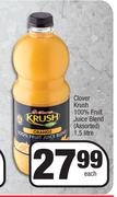 Clover Krush 100% Fruit Juice Blend (Assorted)-1.5L Each