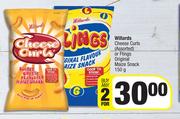 Willards Cheese Curls Or Flings Original Maize Snack (Assorted)-For Any 2 x 150g
