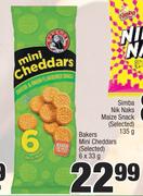 Bakers Mini Cheddars (Selected)-6x33g