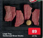 Large Tray Tenderised Braai Steaks-Per Kg