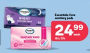 Essentials Care Sanitary Pads-18's/20's Each