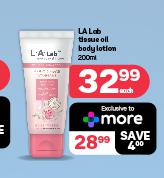 L.A Lab Tissue Oil Body Lotion-200ml Each