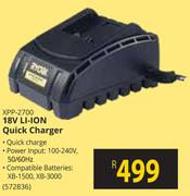 Ryobi 18V Li-Ion Quick Charger XPP-2700