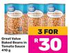 Great Value Baked Beans In Tomato Sauce-For 3 x 410g