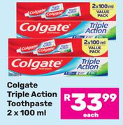 Colgate Triple Action Toothpaste-2 x 100ml