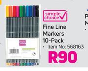Simple Choice Fine Line Markers (10 Pack)-Per Pack