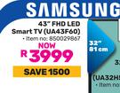 Samsung 43" FHD LED Smart TV (UA43F60)