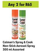 Colman's Spray & Cook Non-Stick Aerosol Spray- For Any 2 x 300ml