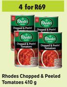 Rhodes Chopped & Peeled Tomatoes-For 4 x 410g