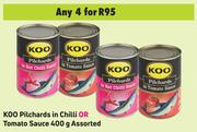 Koo Pilchards In Chilli Or Tomato Sauce Assorted-For Any 4 x 400g