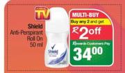 Shield Anti-Perspirant Roll-On-For Any 2 x 50ml