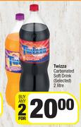 Twizza Carbonated Soft Drink (Selected)-For Any 2 x 2 Litre