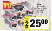 Spar Medium Fat Smooth Yoghurt (Assorted)-For Any 2 x 6 x 75g