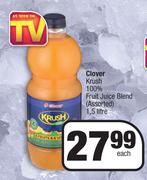 Clover Krush 100% Fruit Juice Blend (Assorted)-1.5 Litre Each