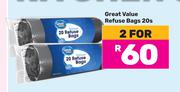 Great Value Refuse Bags-2 x 20s