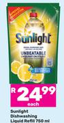 Sunlight Dishwashing Liquid Refill-750ml