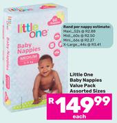 Little One Baby Nappies Value Pack Assorted Sizes-Each