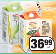 Spar Pressed & Squeezed 100% Fruit Juice Blend (Assorted)-2Ltr Each