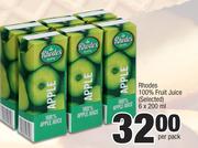 Rhodes 100% Fruit Juice (Selected)-6x200ml Per Pack