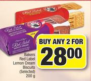 Bakers Red Label Lemon Cream Biscuits (Selected)-For Any 2 x 200g