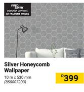 Silver Honeycomb Wallpaper 10m x 530mm 850007203