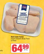 Red Crest Farms Fresh Chicken Braai Pack (5 Piece)-Per Kg