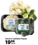 Broccoli or Cauliflower Prepacks-Each