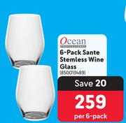 Ocean 6 Pack Sante Stemless Wine Glass-Per 6 Pack
