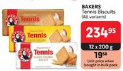 Bakers Tennis Biscuits (All Variants)-12 x 200g